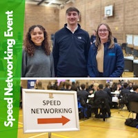 Yasmin, Ed and Rachel at a Speed Networking Event