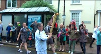 Olympic Torch passes Bedford office (2012)