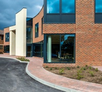 External view of Waypoint Church and entry road